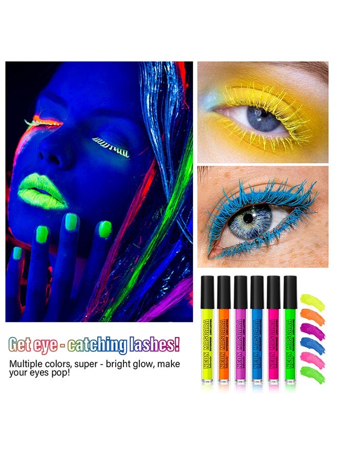 lakerain Neon Mascara, Waterproof Long-Lasting, Colorful Waterproof Fluorescent Mascara for Eyelashes Long lasting Charming Voluminous Mascara #3 Purple - Image 5